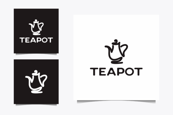 Download Teapot Logo with Line Vector Graphic - Vector graphic Collection