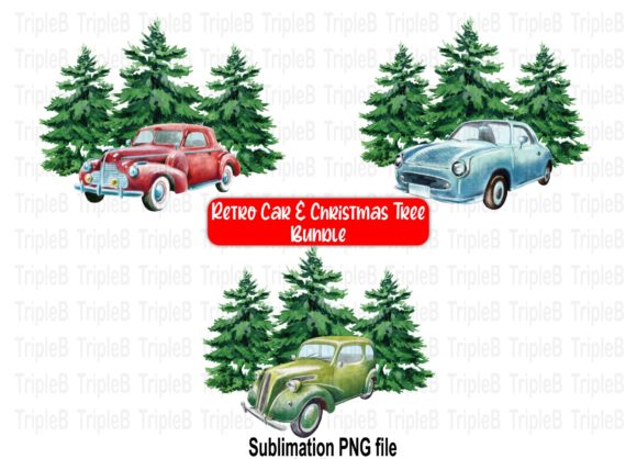 Download Christmas Tree Retro Car Bundle Designs - Car bundle Collection