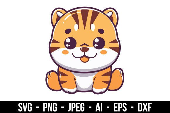 Download Chonky Tiger Vector Graphic SVG - Vector graphic Collection