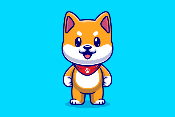Download Cute Shiba Inu Dog Standing Cartoon - Shiba inu dog Collection